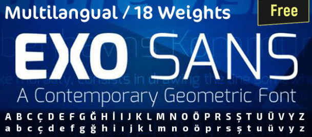 Exo 2.0 18 Weights Free Type Font Download