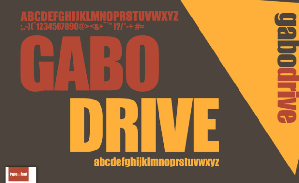 Gabo Drive Plain, Blod Sans-Serif Font Free Downloads